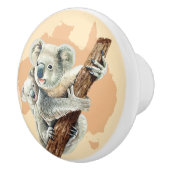 Cute Koala Mam en Baby Keramische Knop (Rechts)