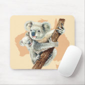Cute Koala Mam en Baby Muismat (Met muis)