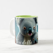 Cute Koala Mam en Baby Newborn Facts Gift Mok (Voorkant links)