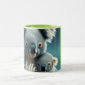 Cute Koala Mam en Baby Newborn Facts Gift Mok (Center)