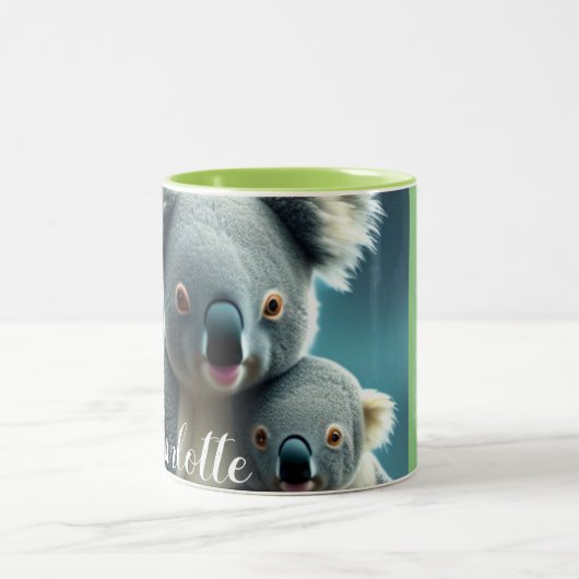 Cute Koala Mam en Baby Newborn Facts Gift Mok (Center)
