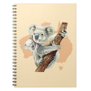Cute Koala Mam en Baby Notitieboek