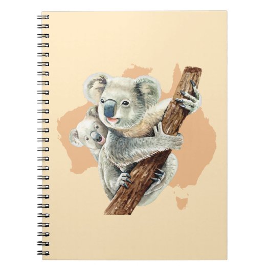 Cute Koala Mam en Baby Notitieboek (Voorkant)