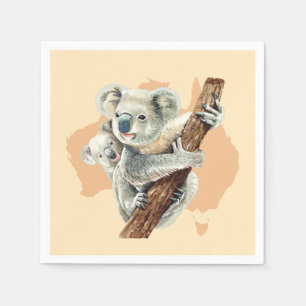 Cute Koala Mam en Baby Servet