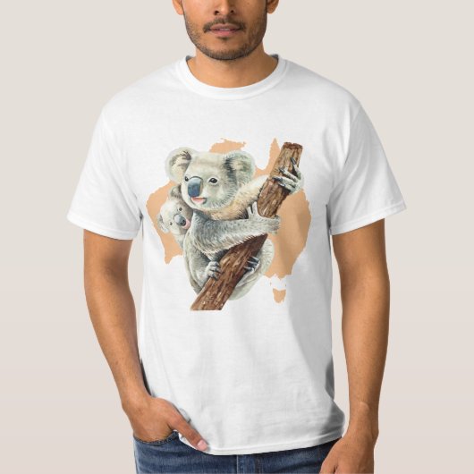 Cute Koala Mam en Baby T-shirt (Voorkant)