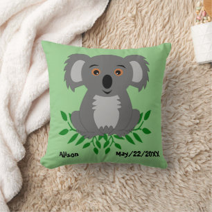 Cute koala met eucalyptus kinder kussen