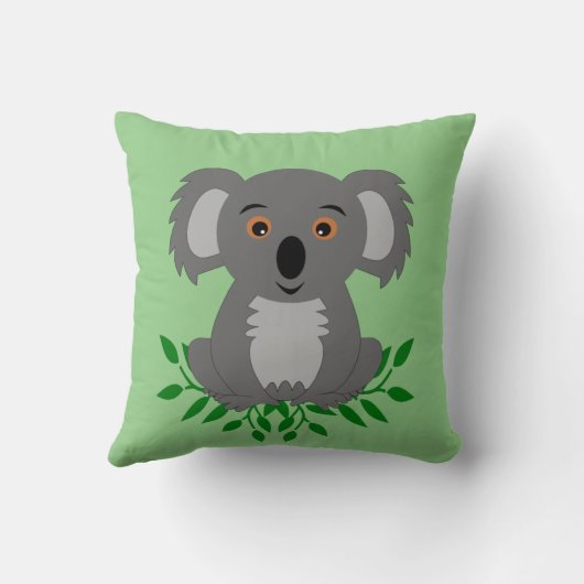 Cute koala met eucalyptus kinder kussen (Achterkant)