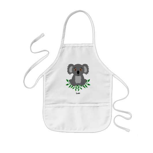 Cute koala met eucalyptus kinder schort (Voorkant)