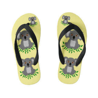Cute koala met eucalyptus kinder teenslippers