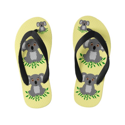 Cute koala met eucalyptus kinder teenslippers (Voetbed)