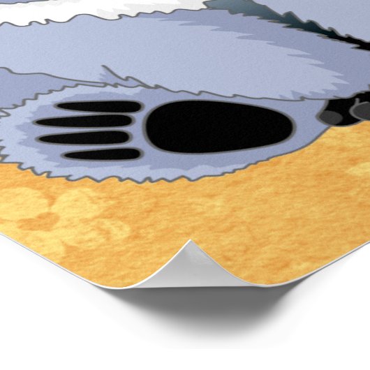 Cute Koala met Floral-achtergrond Poster (Hoek)