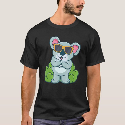 Cute Koala met zonnebrillen van Koalas T-shirt (Voorkant)