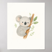 Cute Koala Muurkunst – Aquarel Baby Koala
