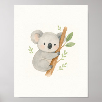 Cute Koala Muurkunst – Aquarel Baby Koala Poster