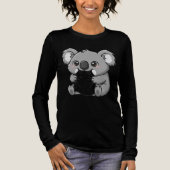 Cute Koala-ontwerp Tri-Blend Shirt (Voorkant)