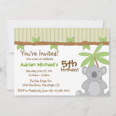 Cute Koala Party Invite Kaart (Voorkant)