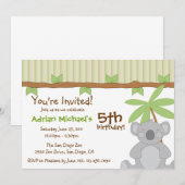 Cute Koala Party Invite Kaart (Voorkant / Achterkant)