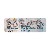 Cute Koala Party Waterverf Return Address Labels (Voorkant)