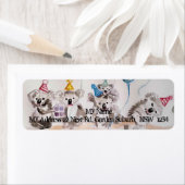 Cute Koala Party Waterverf Return Address Labels (Insitu)