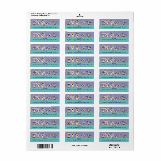 Cute Koala Party Waterverf Return Address Labels (Full Sheet)
