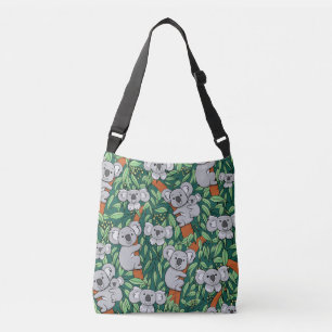 Cute Koala Pattern Hunter Green Crossbody Tas