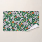 Cute Koala Pattern Hunter Green Handdoek (Handdoek)