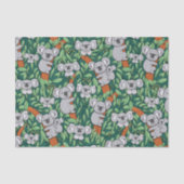 Cute Koala Pattern Hunter Green Tissuepapier (Voorkant)