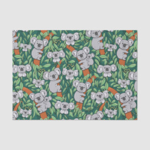 Cute Koala Pattern Hunter Green Tissuepapier