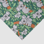 Cute Koala Pattern Hunter Green Tissuepapier (Detail)