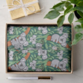 Cute Koala Pattern Hunter Green Tissuepapier (Geschenk)