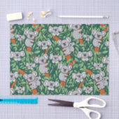 Cute Koala Pattern Hunter Green Tissuepapier (Craft)