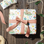 Cute Koala Pattern met Little Girl Name op Pink Cadeaupapier