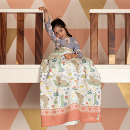 Cute Koala Pattern met Little Girl Name op Pink Fleece Deken