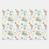 Cute Koala Pattern met Little Girl Name op Pink Inpakpapier Vel (Voorkant)