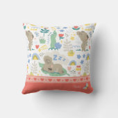 Cute Koala Pattern met Little Girl Name op Pink Kussen (Achterkant)