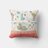 Cute Koala Pattern met Little Girl Name op Pink Kussen (Voorkant)