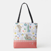Cute Koala Pattern met Little Girl Name op Pink Tote Bag (Achterkant)