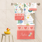 Cute Koala Pattern met meisjesnaam Roze Bathroom Bad Handdoek