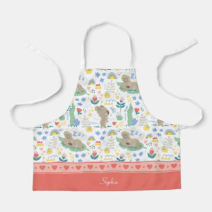 Cute Koala Pattern met meisjesnaam Roze Schort