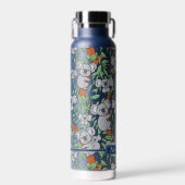 Cute Koala Pattern Personaliseert Blue Waterfles (Voorkant)