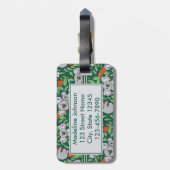 Cute Koala Pattern Personalized Dark Green Bagagelabel (Achterkant verticaal)