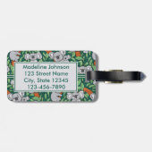 Cute Koala Pattern Personalized Dark Green Bagagelabel (Achterkant horizontaal)