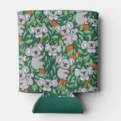 Cute Koala Pattern Personalized Hunter Green Blikjeskoeler (Achterkant)