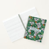 Cute Koala Pattern Personalized Hunter Green Notitieboek (Binnen)