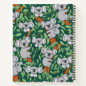 Cute Koala Pattern Personalized Hunter Green Notitieboek (Achterkant)
