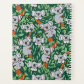 Cute Koala Pattern Personalized Hunter Green Planner (Achterkant)