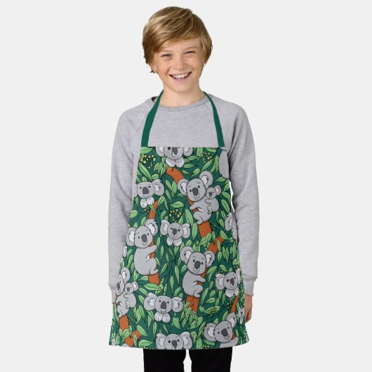 Cute Koala Pattern Schort (Gedragen)