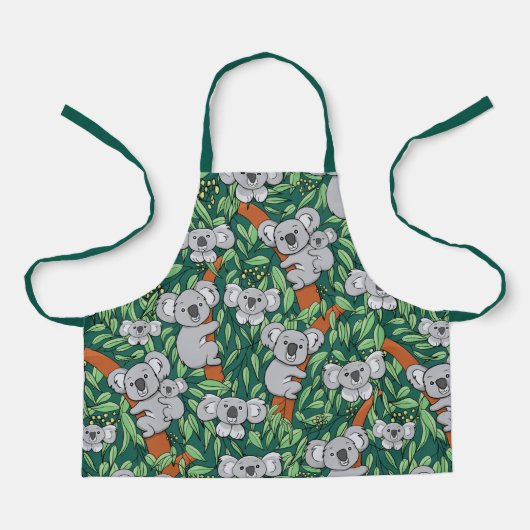 Cute Koala Pattern Schort (Voorkant)