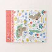 Cute Koala Pattern with Little Girl Name on Pink Legpuzzel (Horizontaal)