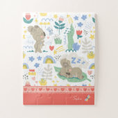 Cute Koala Pattern with Little Girl Name on Pink Legpuzzel (Verticaal)
